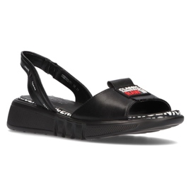Sorte sandaler på kile Filippo DS2352 / 21 Bk