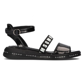 Sorte sandaler på kilen Filippo DS2321 / 21 Bk