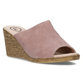 Læder hjemmesko Filippo DK2143 / 21 Sd lyng-beige flerfarvet lyserød