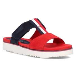 Læder hjemmesko Filippo DK2170 / 21 Rd Nv rød marine blå