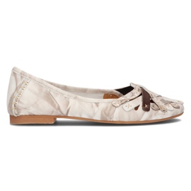 Læderballerinaer Filippo 01358 beige