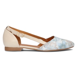 Lædersko Filippo 4972A beige og turkis