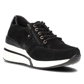 Lædersneakers Filippo DP3176 / 21 Bk sorte