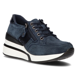 Lædersneakers Filippo DP3176 / 21 Nv marineblå marine blå