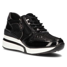 Lædersneakers Filippo DP3166 / 21 Bk sorte