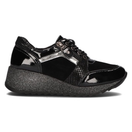 Lædersneakers Filippo DP3189 / 21 Bk sorte