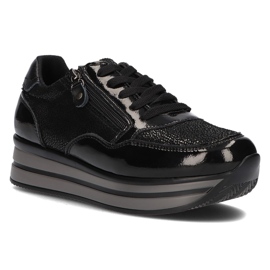 Lædersneakers Filippo DP3152 / 21 Bk Sort
