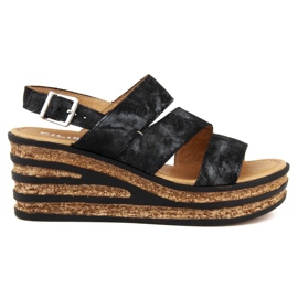 Filippo 513 Czarny Mazan sandaler sort