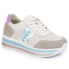 Lædersneakers på holo platformen Filippo W PAW150C hvid