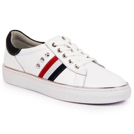 Lædersko sneakers Vinceza W JAN87 hvid