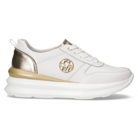Lædersneakers Filippo DP3505 / 22 Wh hvid gylden