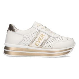 Lædersneakers Filippo DP1414 / 22 Wh Go hvidguld gylden