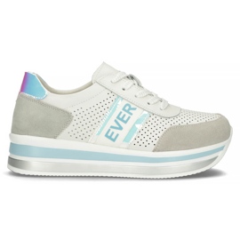 Læder Sneakers Filippo DP1414 / 22 Bl blå hvid grå