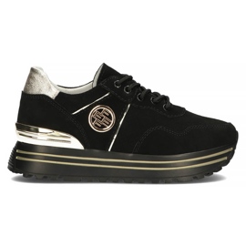 Læder Sneakers Filippo DP3538 / 22 Bk Go sort