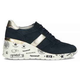 Lædersneakers Filippo DP3550 / 22 Nv marineblå marine blå gylden
