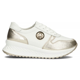 Læder Sneakers Filippo DP3547 / 22 Wh Go hvid gylden