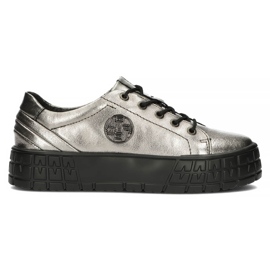 Lædersneakers FILIPPO DP3528 / 22 Gn gun metal sølv