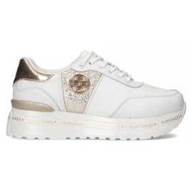 Lædersneakers Filippo DP3688 / 22 Wh Go hvid gylden
