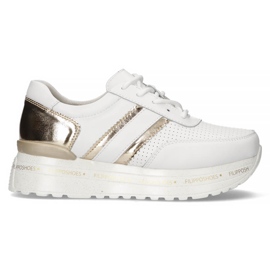 Læder Sneakers Filippo DP3689 / 22 Wh hvid gylden
