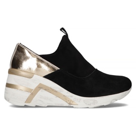 Læder Sneakers Filippo DP3652 / 22 Bk sort gylden
