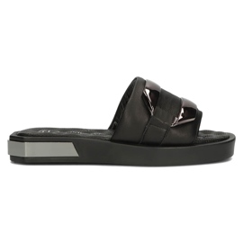 Læder hjemmesko Filippo DK3903 / 22 Bk sort