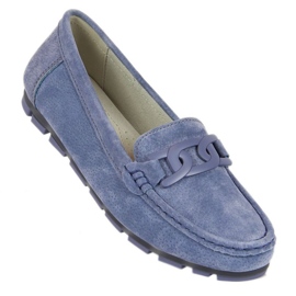 Dame loafers i blå læder Filippo
