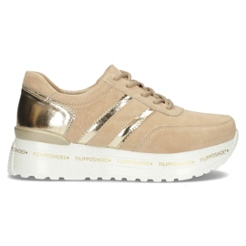 Lædersneakers Filippo DP3689 / 22 Be beige gylden