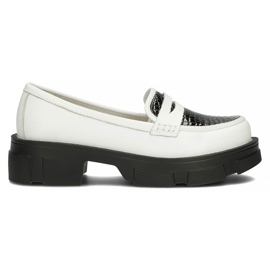Lædersko Filippo DP3695 / 22 Wh Bk hvid sort