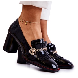 S.Barski Lakeret Trendy Sort Jenice Pumps
