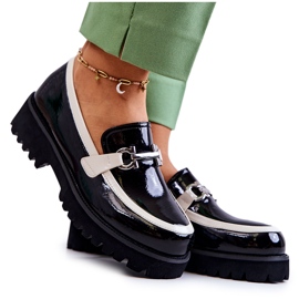 S.Barski Lakerede Dame Loafers Sort og hvid Cassida
