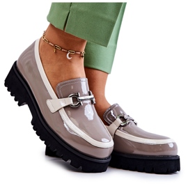 S.Barski Lakerede Dame Loafers Beige-Hvid Cassida