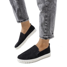 Madiha sneakers i sort læder