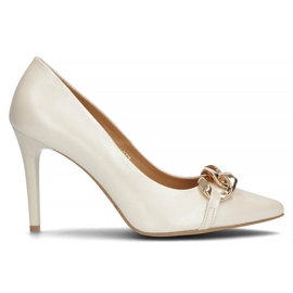 Læder pumps Filippo 2077 pearl beige
