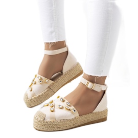 Beige espadriller med Dide cubic zirconia