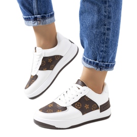 BM Djenna hvide og brune sneakers til kvinder gul