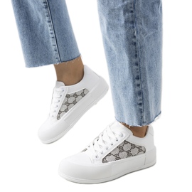 Hvide sneakers på Birkett platformen grå