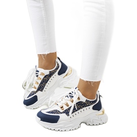 Hvide og marineblå damesneakers fra Remmers