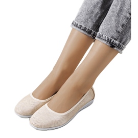 Elmas ballerinaer i beige læder