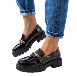Sorte loafers på høj Beyza-sål