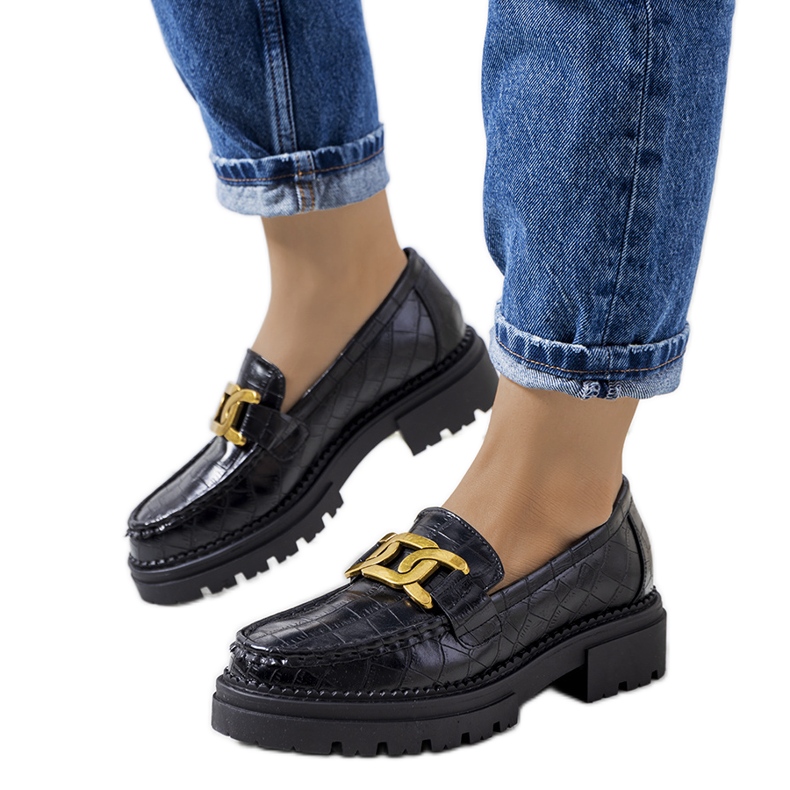 Sorte loafers på høj Zanen-sål