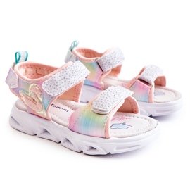 PJ2 Klassiske børnesandaler med velcro Multicolor Darrin lyserød flerfarvet