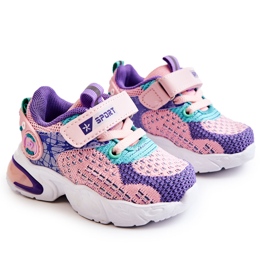 PJ2 Sportssko til børn med velcro Pink-Violet Lillo