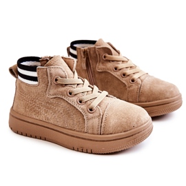 Høje børnesneakers Beige Boone med lynlås