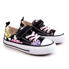 PA1 Børnesneakers Stoftryk Sort Buster