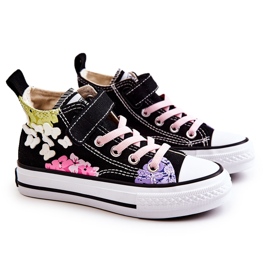 PA1 High-top børne stof sneakers print sort Dorry
