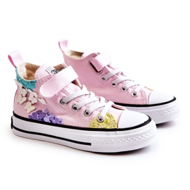 PA1 High-top børne stof sneakers Print Pink Dorry lyserød