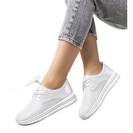 Serra sneakers i sølv i læder