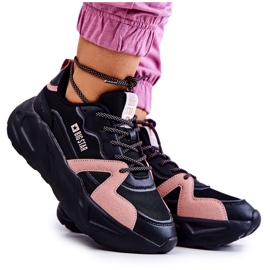 Damesneakers Memory Foam Big Star JJ274599 Sort-Pink lyserød