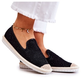 PG1 Dame espadriller med Cubic Zirconia Sorte Deimos