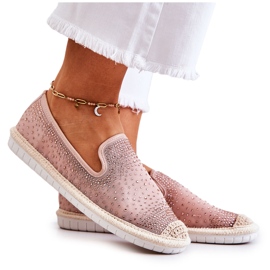 PG1 Dame Tekstil Espadriller med Cubic Zirconia Pink Deimos lyserød